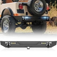 Rear Bumper With 2" Hitch Receiver For 1976-1986 Jeep CJ-5 CJ-7 CJ-8 Scrambler