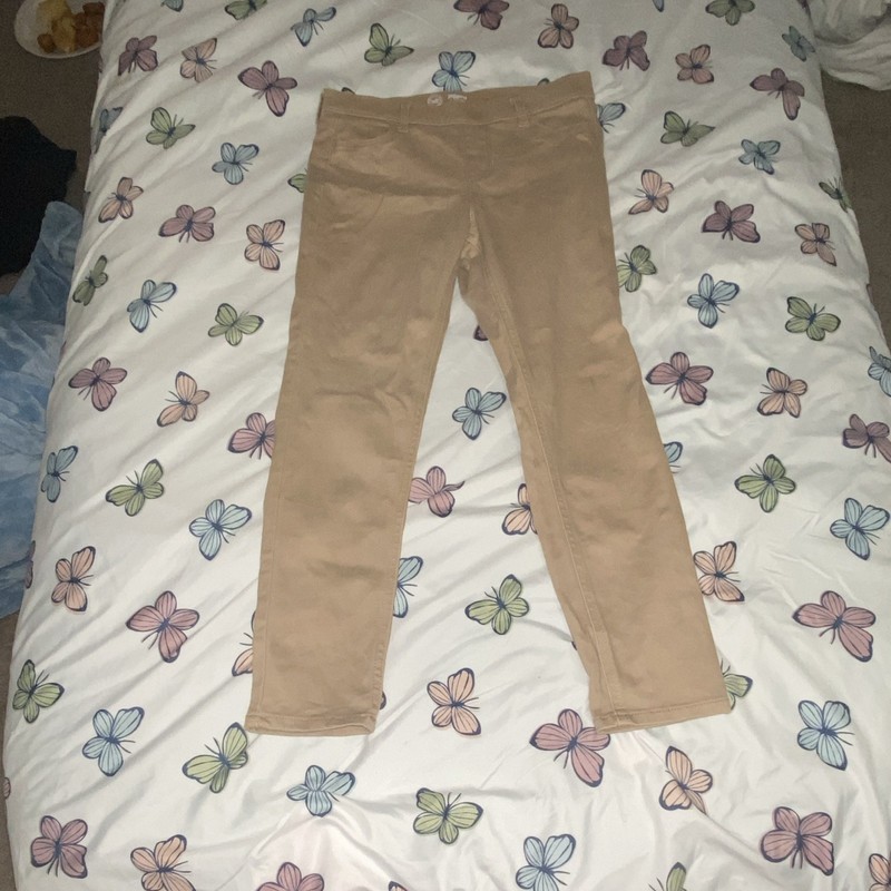 Wonder Nation Girls Solid Beige Jegging Leggings Size L (10-12)