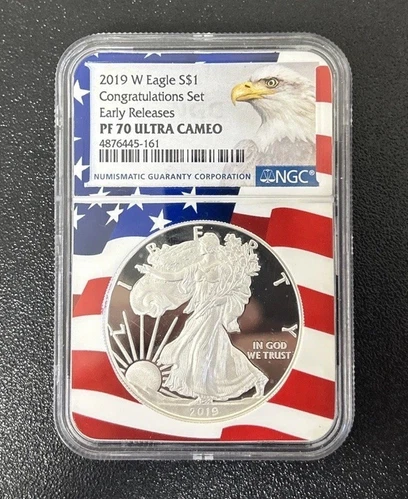 2019 W $1 NGC PF70 UC SILVER EAGLE CONGRATULATIONS SET EARLY RELEASES