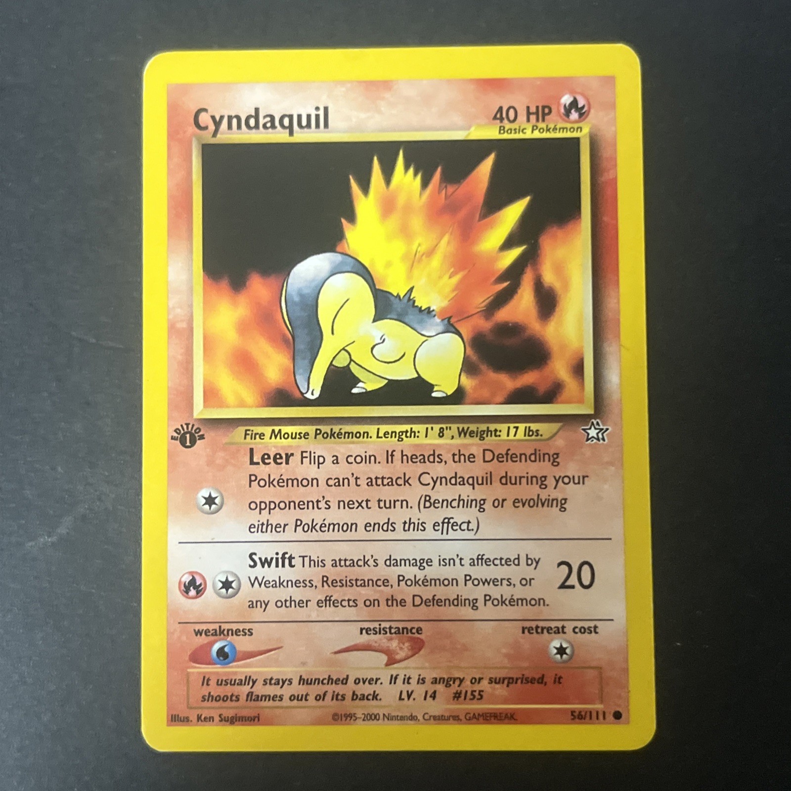 Pokemon Card - Cyndaquil Neo Genesis 1st Edition 57/111 Common