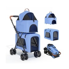MoNiBloom Double Dog Stroller with Detachable Carriers, 2 in 1 Pet Stroller f...