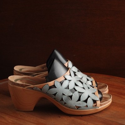Dansko Sandal WMS SZ EU 37 US 6.5-7 Blue Clarissa Wedge Boho Resort Comfort Shoe