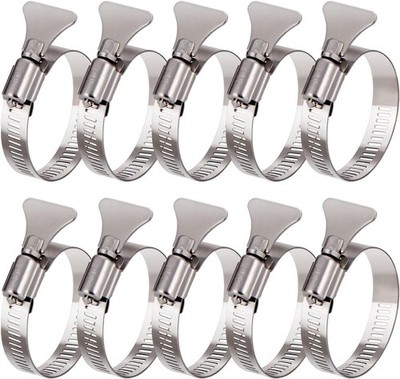 3 inch Hose Clamp Adjustable Easy Turn Thumb Screw Worm Gear Hose Clamps 12PCS
