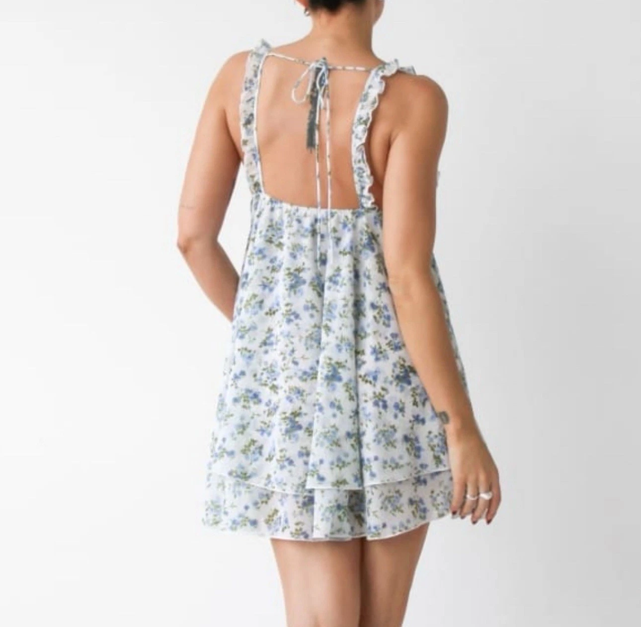 UNDERCOVER Rumored Babydoll donna Secret Garden M mini abito floreale boho con volant a strati