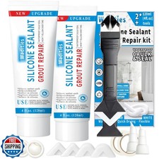 8Oz White Waterproof Caulk and Seal Silicone Sealant, Wadities Ti