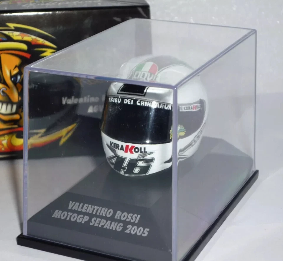 MODELLINO CASCO HELMET 1:8 MINICHAMPS ROSSI VR/46 YAMAHA M1 MOTOGP SEPANG 2005 - Immagine 2 di 4