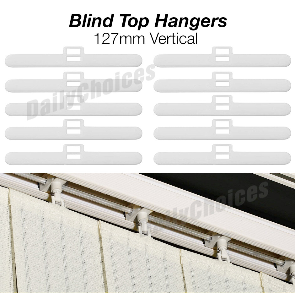 20 50 Vertical Blind Clips Top Hangers To Fit 127mm Slats Double Slot