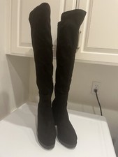 black knee high boots heeled Size 10