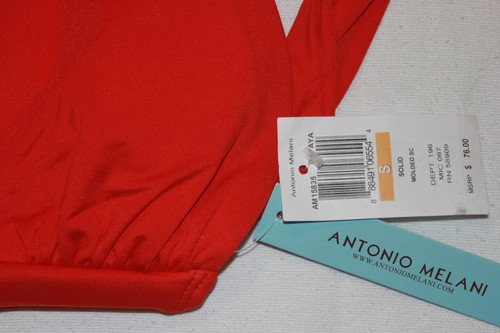 Antonio Melani Womens New $76 Tankini Halter Swimsuit Bikini Tank Top S 4 6 Red - Picture 6 of 7
