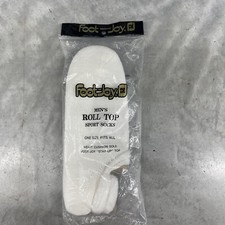 NEW VTG 80s Foot Joy Mens Sz 10-13 White Roll Top Sports Socks Logo Golf NOS USA