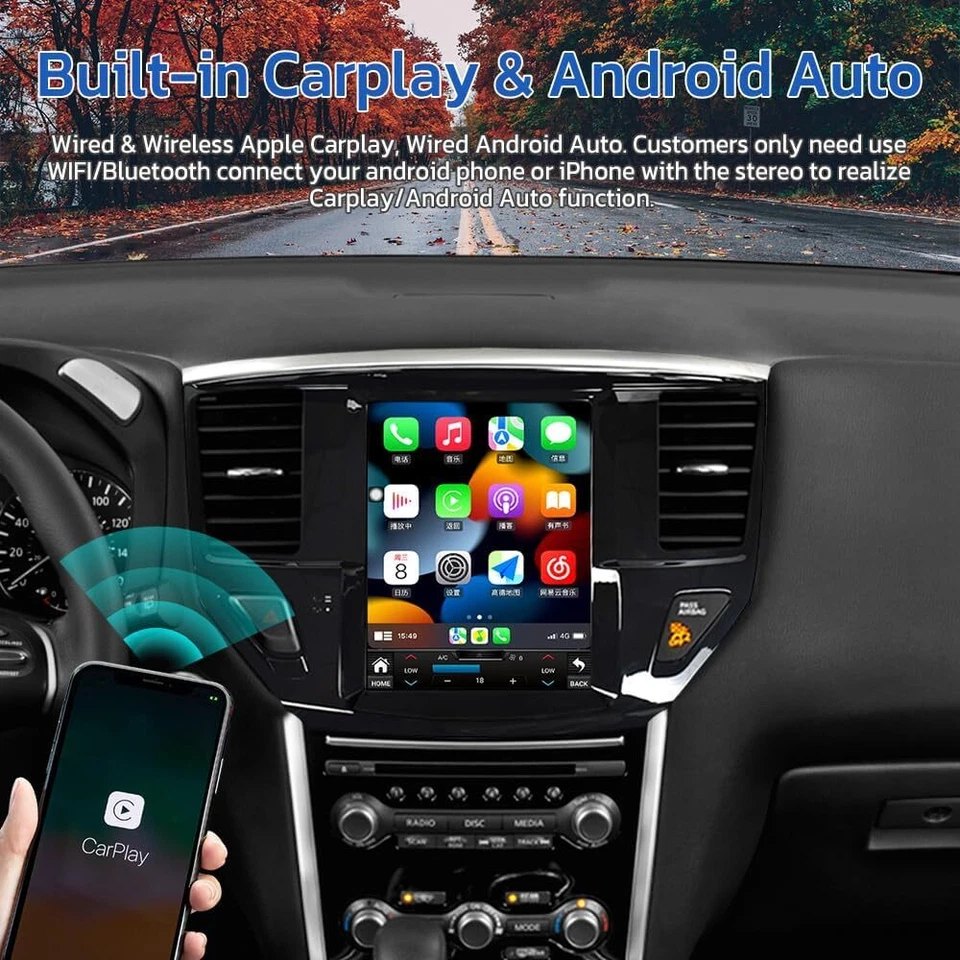 10.4" Inch Android Car Radio fit 2012-2020 Nissan Pathfinder Stereo Carplay GPS - Imagem 3 de 4
