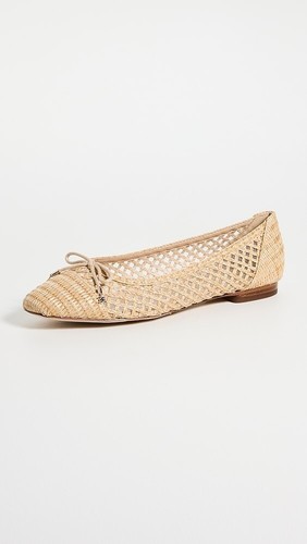 Sam Edelman MAY BALLET FLAT Size 7 Dark Natural Weave Wicker Beige - Picture 2 of 12