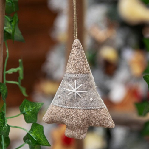 Festive Handmade Fabric Christmas Tree Hanging Decorations | Baubles | Xmas - Picture 2 of 3