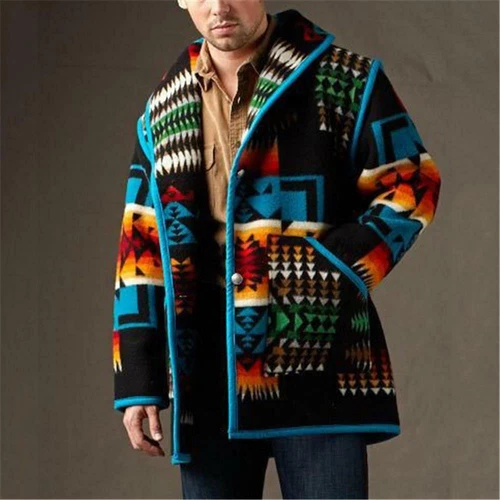 Mens Winter Warm Boho Thicken Hippie Outwear Jacket Festival Hippy Sweater Coat - Picture 9 of 18