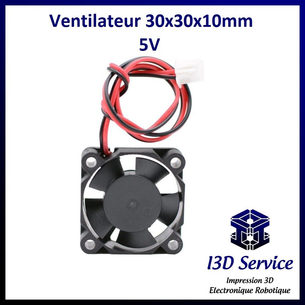 Ventilateur 3010 axial 30x30x10mm 5V - Idéal montage Arduino, Raspberry etc..