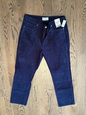 GAP High Rise VINTAGE SLIM Corduroy Pants Sz 32/14R Navy Blue NWT Ankle length