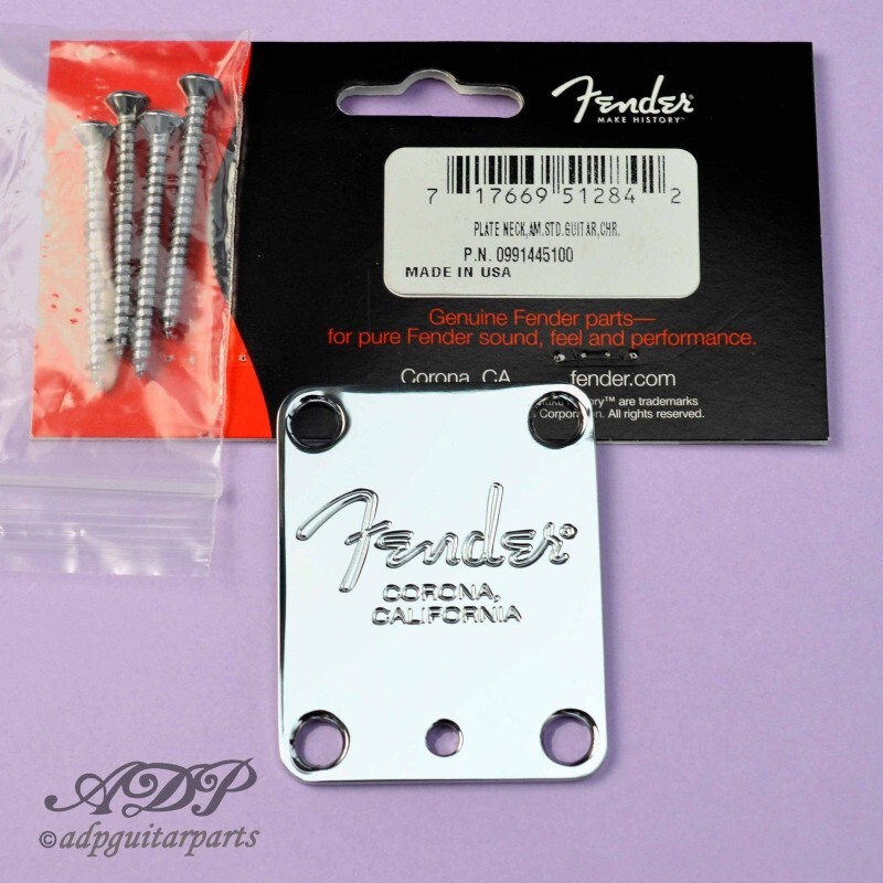 Placca Manico Genuine Fender Corona California Incollatura Targa Tilt Cromate