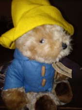 Vintage Paddington Bear 1975 1981 Eden Plush Toy 15" Blue Raincoat EUC