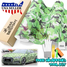 Camouflage Camo Morning Wood Green Car Vinyl Wrap Sticker Decal Sheet Film DIY