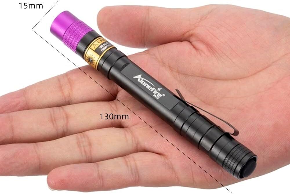 strong black light flashlight UniqueFire UV with 5 LEDs Professional UV Light, 50W Powerful Blacklight Flashlight for Pet Urine Finding & Mineral, Antique Detection, Scorpion Search, etc (365nm) or outdoor inspection. Lighting EVER UV LED Flashlight,