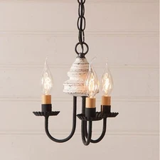 Bellview wood Chandelier in Americana White