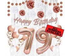 Rose Gold 79th Birthday Decorations for Girls - 40" Number Balloons  More