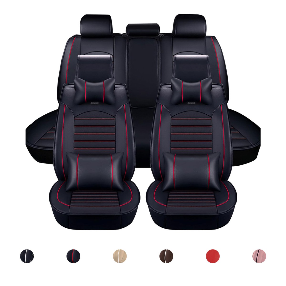 For Honda CR-V 5-seats Car Seat Cover Faux Leather Front Rear Cushion  Protector