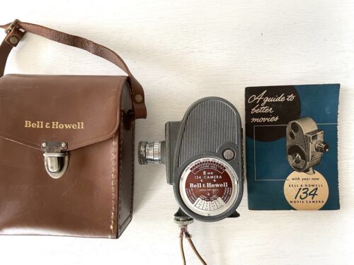Bell & Howell 134 TA 8mm Turret Camera Original Case+ Instructions - 第 1/8 張圖片