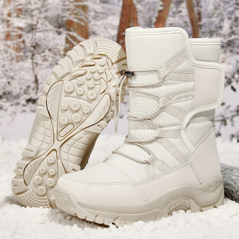 Women Snow Boots Platform Winter Boots Thick Plush Heels Non
