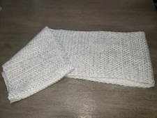 LOFT brand white INFINITY SCARF SILVER SPARKLE in it clean nice! thick and WARM!