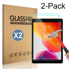 2-Pack Tempered Glass Screen Protector Cover For iPad 10.2 inch 2019 7th Gen HD
