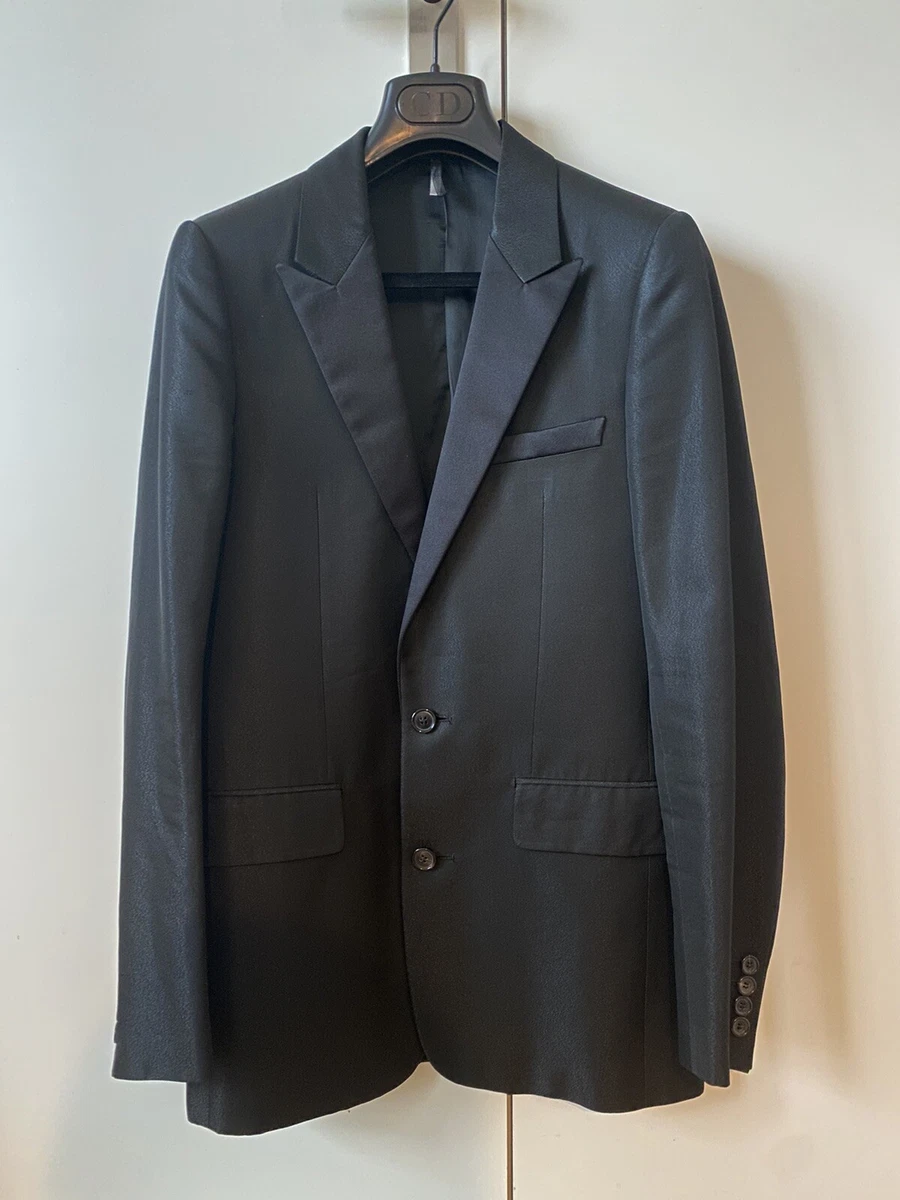 Dior Homme Strip Hedi Slimane Black Suit Blazer Jacket Size 44 | eBay