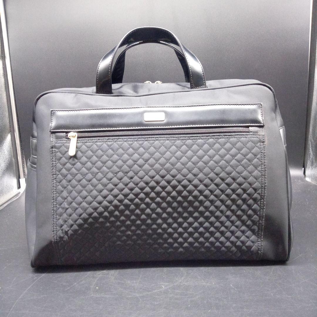 VALENTINO Boston Bag Shoulder Bag Logo Nylon Leather Black women