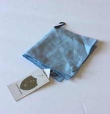 CLIFTON WILSON MENS LINEN POCKET SQUARE LIGHT BLUE NWT