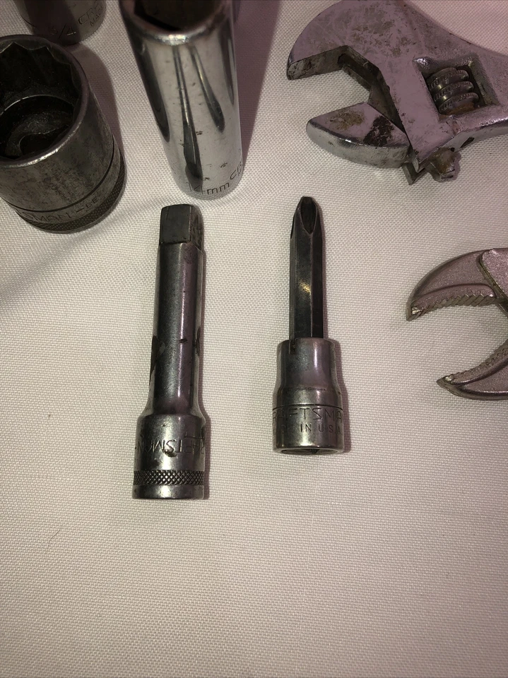 15 Pc CRAFTSMAN Lot  METRIC SAE SOCKETS Pliers Vice Grips Punch 3/8 1/2 Wrench - Image 4 of 4