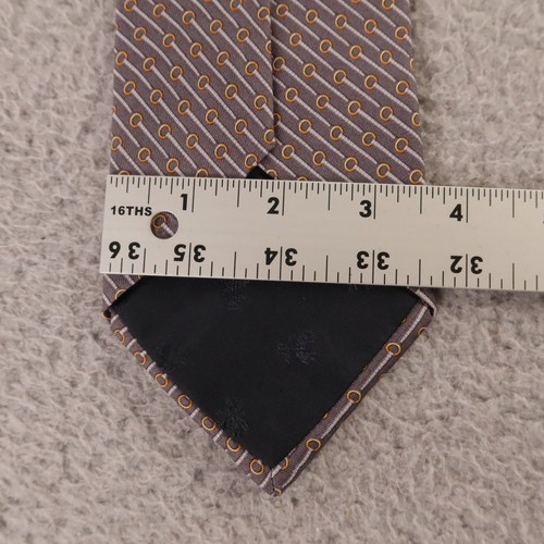 Brooks Brothers Tie Gray Orange Silk Makers Printed in Italy Made in USA 3.75" - Picture 8 of 9