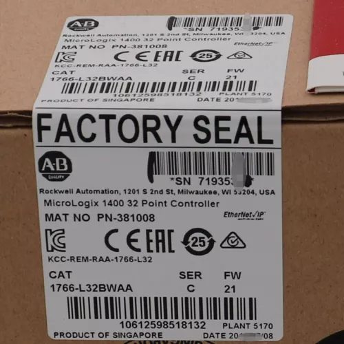 New Factory Sealed 1766-L32BWAA SER C MicroLogix 1400 32 Point Controller !AB - Picture 2 of 4