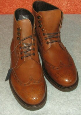 Monte Rosso Basel Wingtip Sz 10 Leather Italy Brwn Monte Rosso Montreux Wingtip Boot, Brown Leather, Mens Size  main image 4