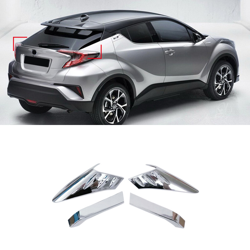 Chrome ABS Accessories Rear Tail Light Lamp Cover Trim for Toyota C-HR CHR 16-19