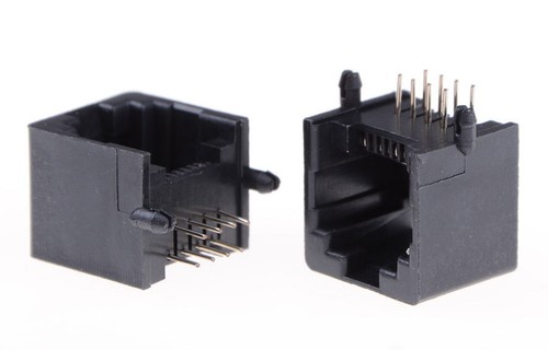 x2 Connettore a saldare RJ45 femmina ethernet PCB per circuiti stampati - ITALIA - Photo 2/3