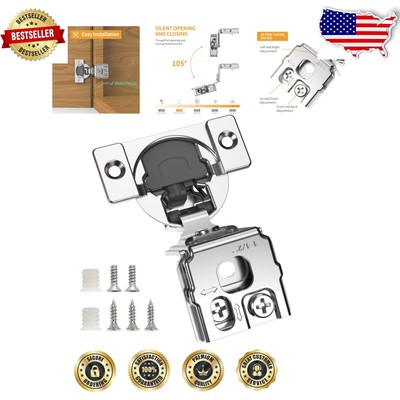 Heavy-Duty Soft Close Concealed Hinges 1-1/2'' Overlay - 50 Pack Luxury Finish