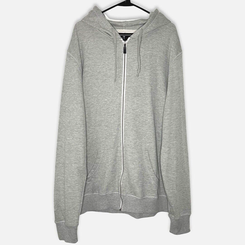 Sudadera American Tall Para Hombre XL Alta Gris Jaspeado Manga Larga Cremallera Completa Sudadera con Capucha - Imagen 1 de 17