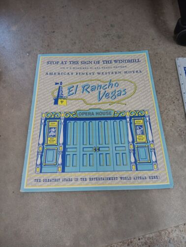 Vintage Original 1954 EL RANCHO LAS VEGAS HOTEL CASINO Restaurant Menu Original