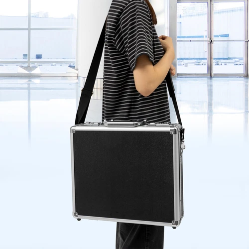 Aluminum Laptop Briefcase Mens Business Storage Boxes Hard Carry Case Black