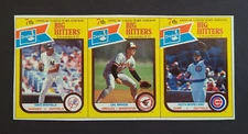 1987 Drake's Big Hitters 3 Card Panel D. Winfield #5, Cal Ripken #6, Moreland #7