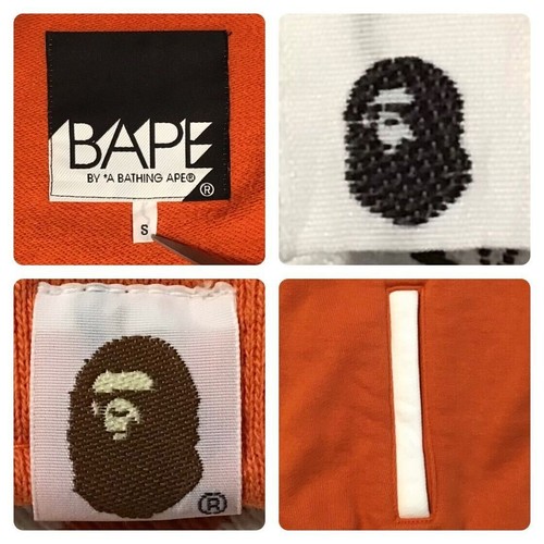 BAPE STA logo sweat varsity jacket a bathing ape star NIGO Orange Size S - Picture 7 of 8