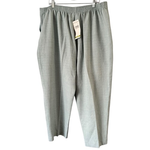 Alfred Dunner Green Pleated Pull On Vintage Trouser Pants Women’s Size 22W NEW - Picture 2 of 7