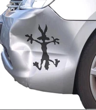 Wile E.Coyote Hitting Wall Splat Wiley Vinyl Decal Sticker Wolf Funny Car Decal
