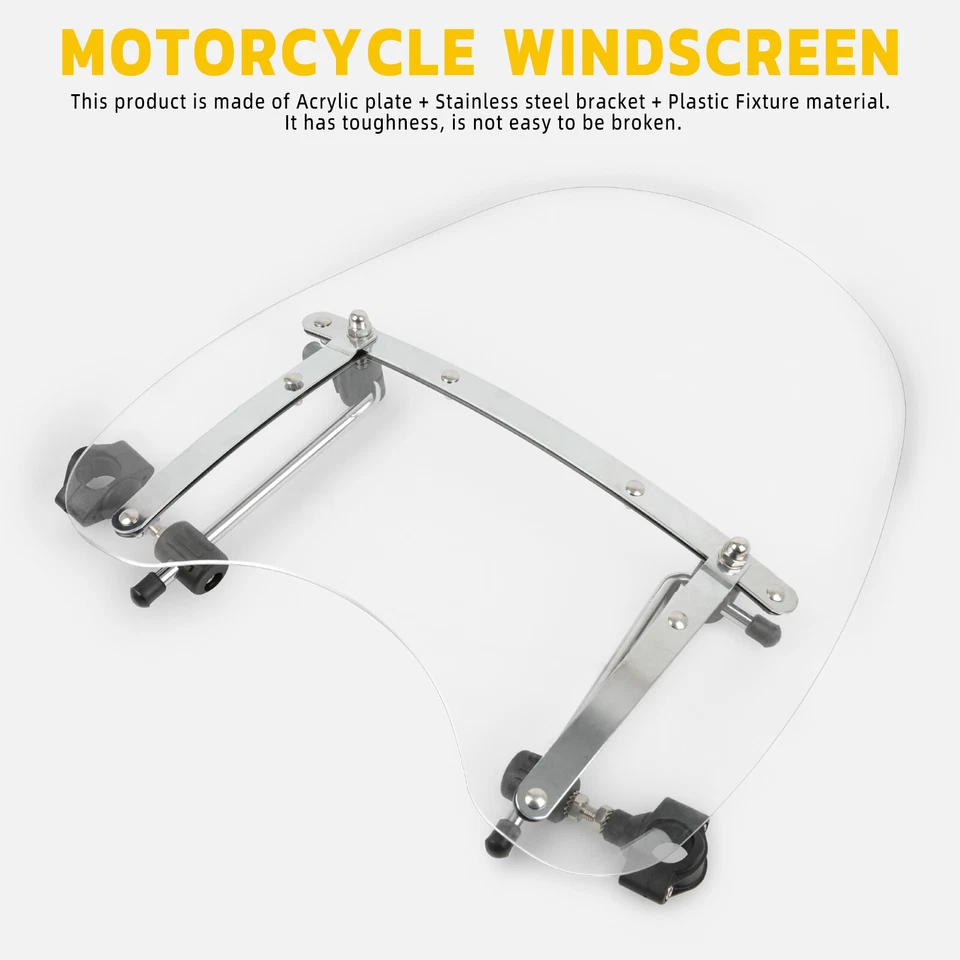 19"x17" Windshield Windscreen Clear For Triumph Bonneville Speedmaster Cruiser - Image 4 of 4
