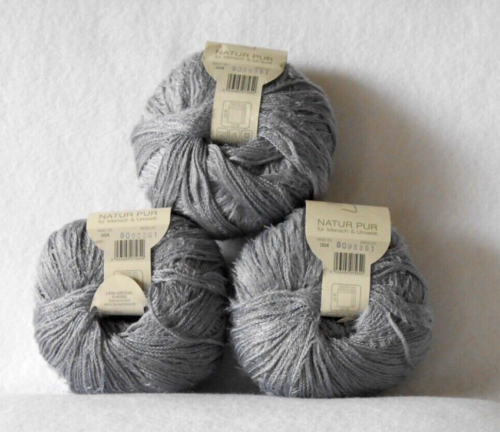 YARN - LANA GROSSA LINEA PURA TEMPRA PURPLE GRAY - LOT (3) - 50 GRAM BALLS - NEW - Picture 2 of 2